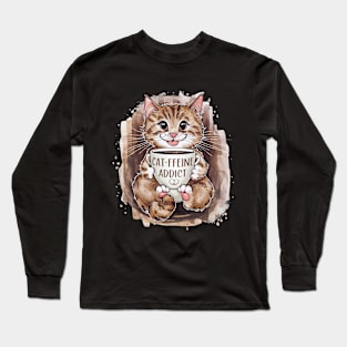 Catfeine Addicted Long Sleeve T-Shirt